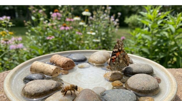 How to set up a simple backyard ‘pollinator water station’ safely: insect behavior, evaporation, and mosquito-smart design