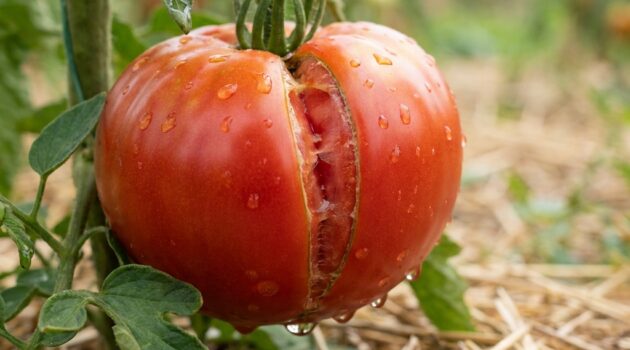 Why tomatoes crack in late July: rapid water uptake, skin tension, and practical ways to reduce splitting
